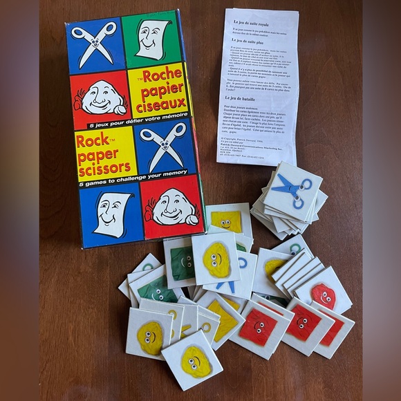 Vintage bord game rock paper scissors 1980s bilingual - Picture 1 of 2